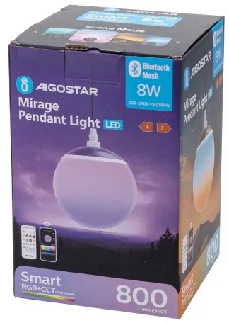Aigostar - LED RGBW Lampadario dimmerabile a sospensione con filo MESH LED/8W/230V + +TC