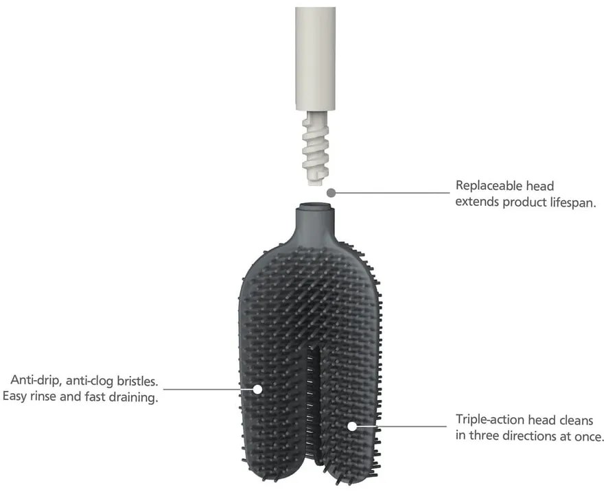 Scopino in acciaio inox argento Flex - Joseph Joseph