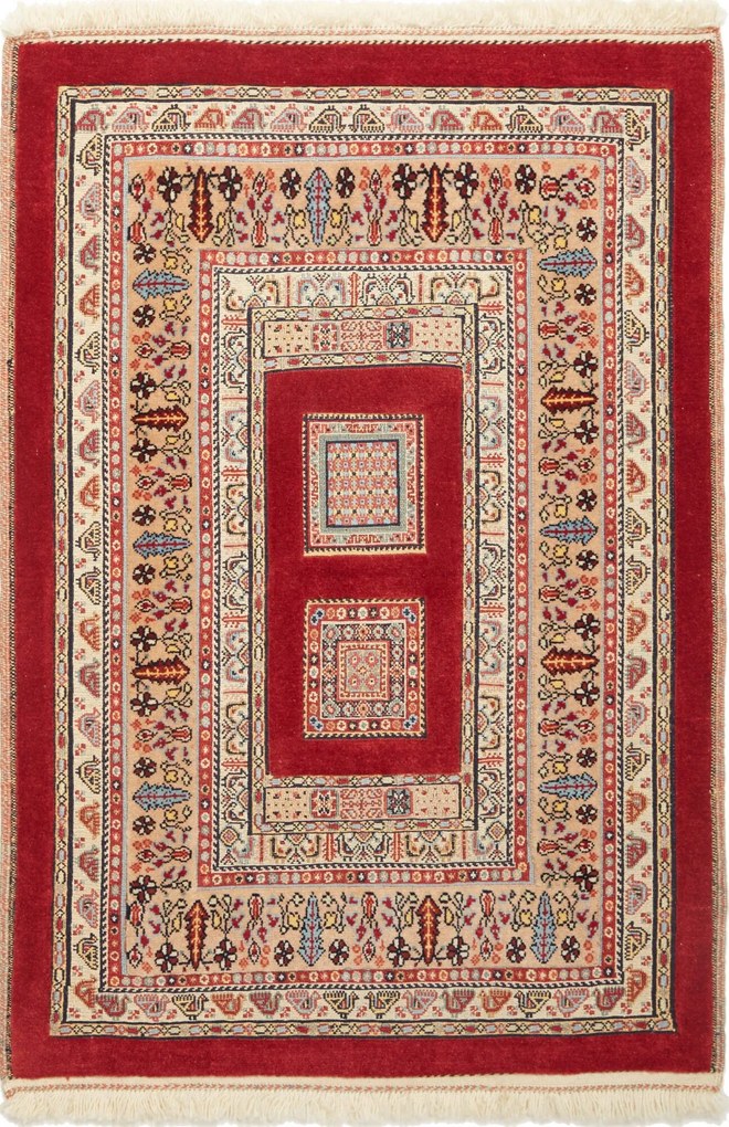 Tappeto persiano 120 x 80 Rosso (Iran) Annodato A Mano