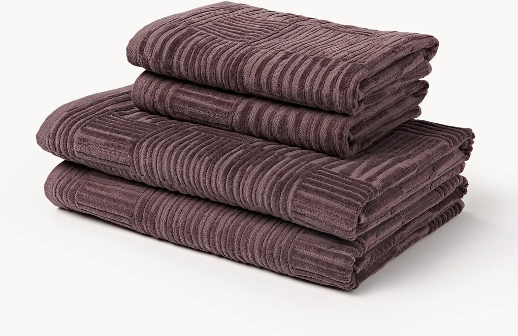 Set di asciugamani in velluto Petra, varie misure