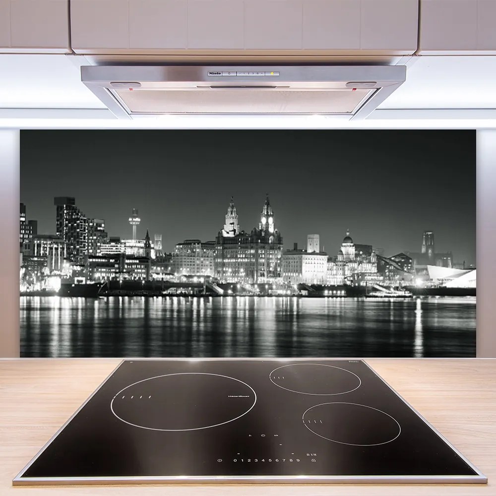 Rivestimento parete cucina Case sull'acqua della città 120x60 cm