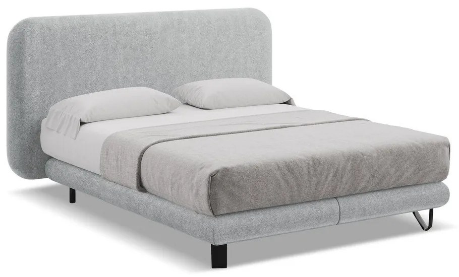 Letto boxspring grigio chiaro 160x200 cm Ilima - Makamii