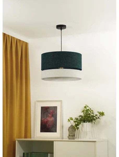 Duolla - Lampadario a sospensione con filo DOUBLE 1xE27/15W/230V diametro 40 cm verde/grigio
