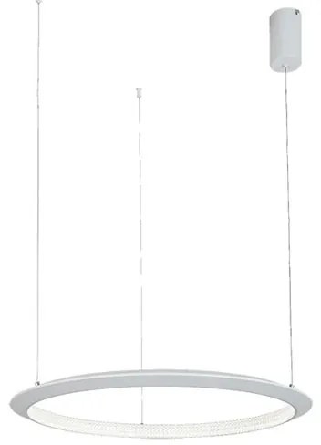 Lampadario LED moderno Delta bianco Ø60cm, luce naturale 3420 lumen, NOVECENTO