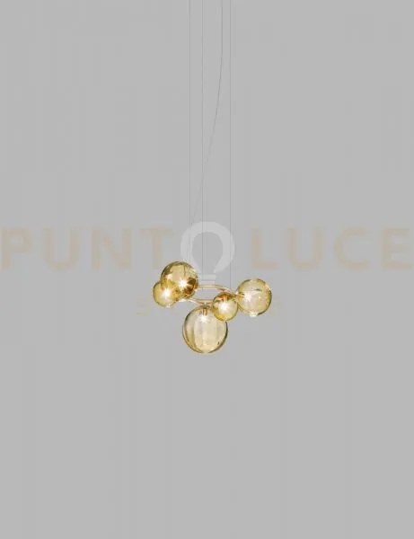 Puppet ring sospensione 5 ambra trasparente oro satinato 5 luci att...
