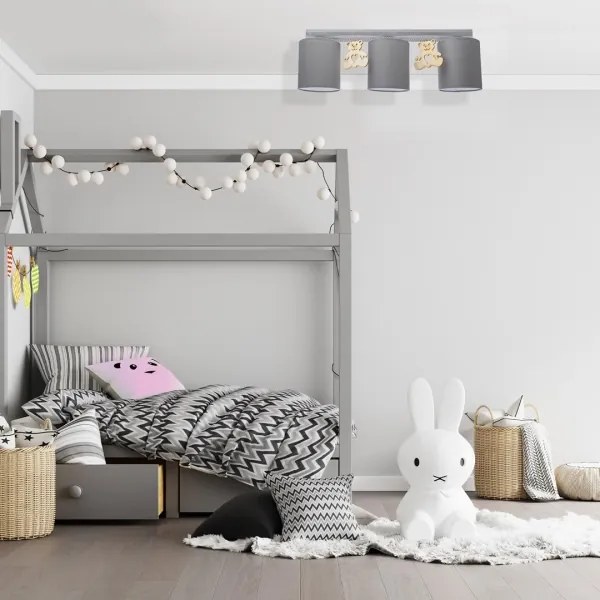 Plafoniera per bambini BEAR 3xE27/60W/230V