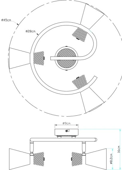 Globo 54807-3 - Faretto AERON 3xE14/25W/230V