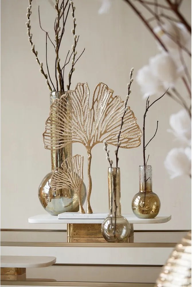 Statuetta in metallo (altezza 48 cm) Leaf - Light &amp; Living