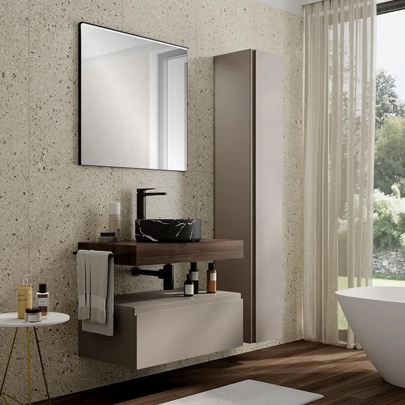 Colonna da bagno Step 1 anta L30XH180XP32cm taupe