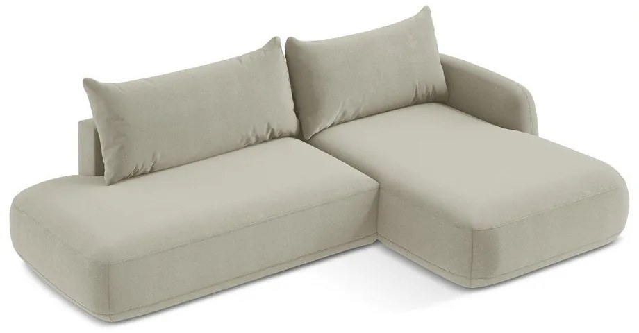 Divano angolare beige allungabile (con penisola a destra/con chaise lounge) Hale – Makamii