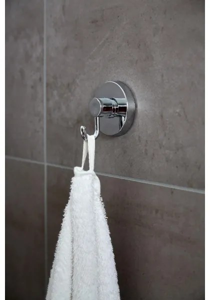 WENKO 20900100-Gancio VACUUM-LOC rotondo in acciaio 6x6,7 cm cromo lucido