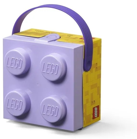 Scatola portaoggetti viola con maniglia - LEGO®