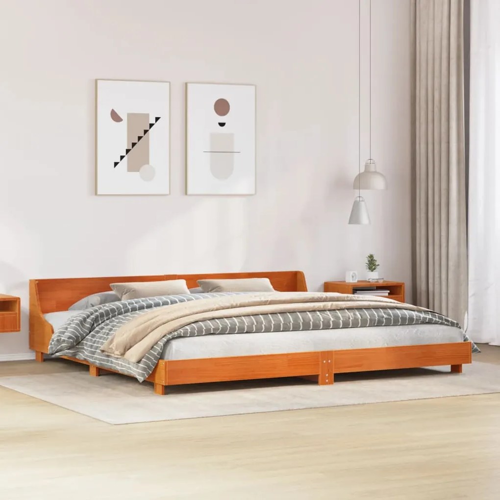 Letto senza materasso marrone cera 180x200 cm in legno di pino