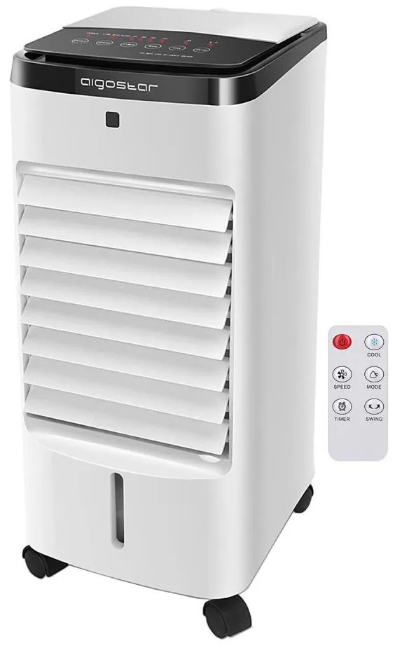 Aigostar - Raffrescatore aria 60W/230V bianco/nero con telecomando