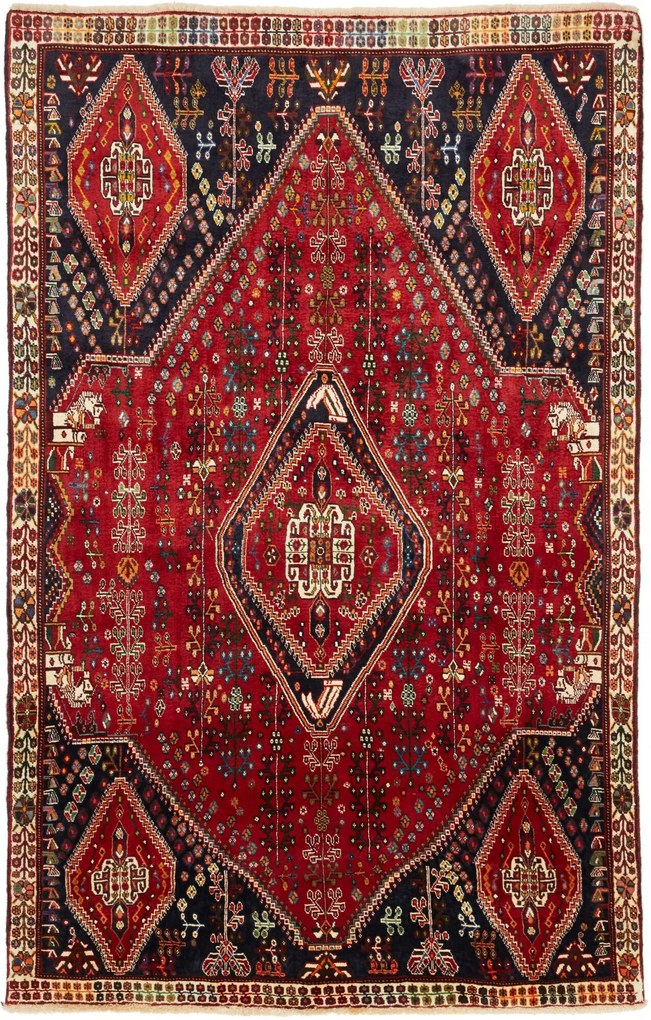 Gashghai Tappeto persiano 160x260 Rosso (Iran) Annodato A Mano