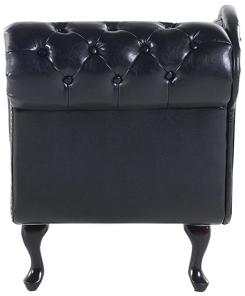 Chaise longue vintage destra in pelle sintetica nera NIMES Beliani