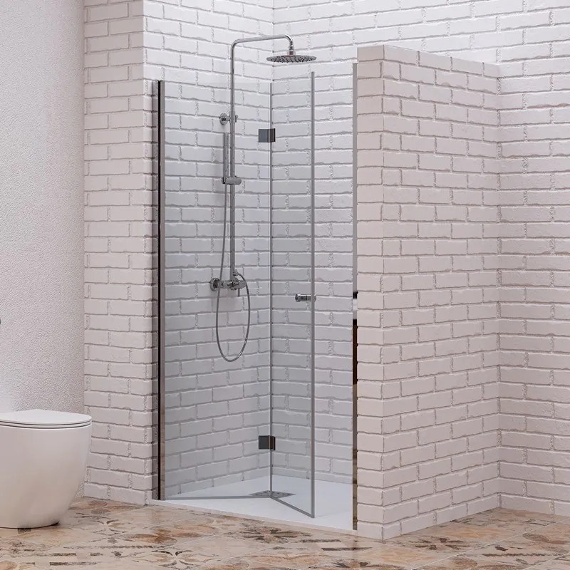 Porta doccia a libro 80 cm altezza 200h | KAM-KS700 - KAMALU