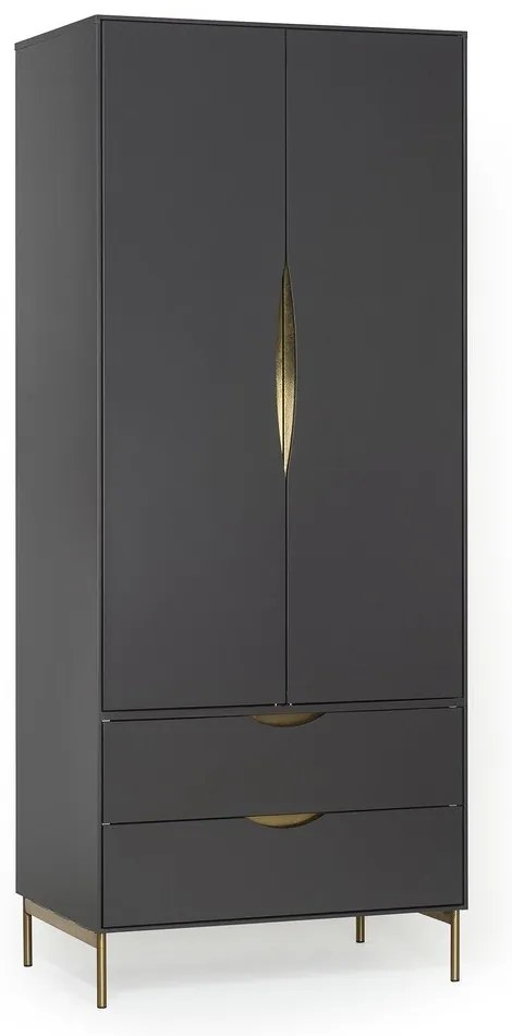 Armadio grigio scuro 80x195 cm Kobe - Woodman