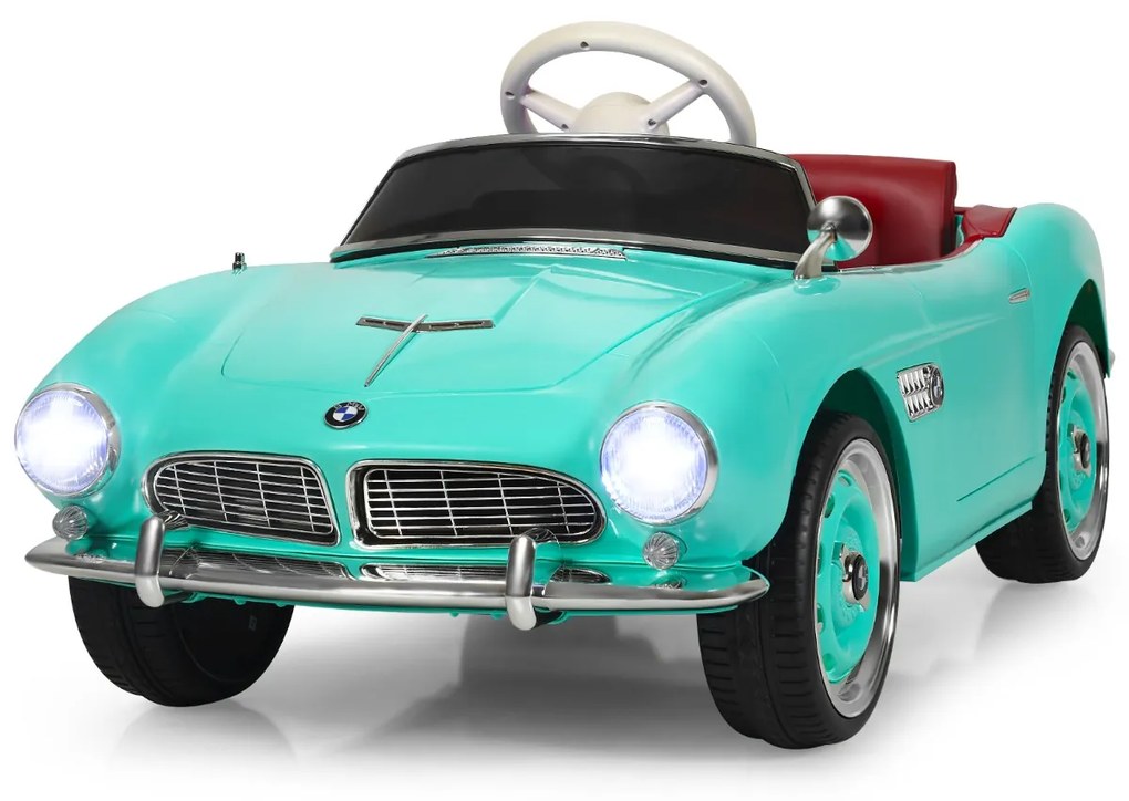 Costway Auto elettrica per bambini con licenza BMW 507 a 12V con telecomando 2,4G luci musica, Veicolo elettrico Verde