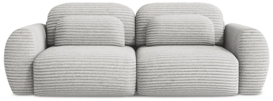 Divano grigio chiaro allungabile/con contenitore con rivestimento in velluto a coste 266 cm Kini – Makamii