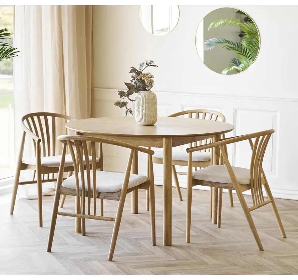 Tavolo da pranzo rotondo con effetto rovere allungabile con estensione ø 120 cm Bundaberg – House Nordic