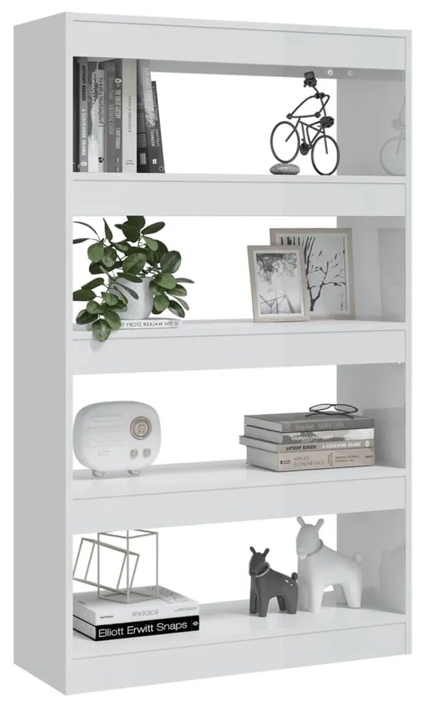 Libreria/Divisorio Bianco Lucido 80x30x135 cm in Truciolato