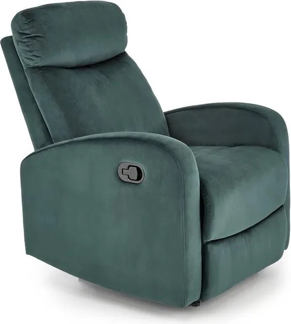 Poltrona reclinabile Wonder in velluto verde - H98 cm
