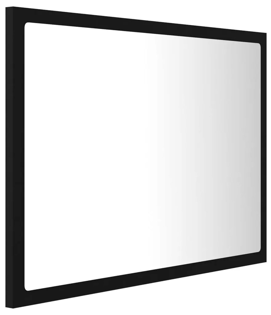 Specchio da bagno a led nero 60x8,5x37 cm in acrilico