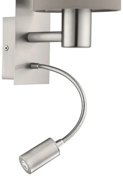 Eglo 96478 - Lampada LED flessibile PASTERI 1xE27/40W+LED/3,8W taupe