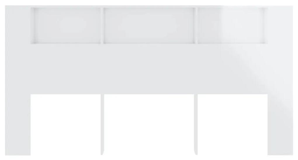 Testiera con scomparti bianco lucido 200x18,5x104,5 cm