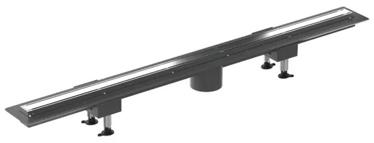 Canalina doccia 110 cm in alluminio reversibile con scarico laterale e piletta non inclusa