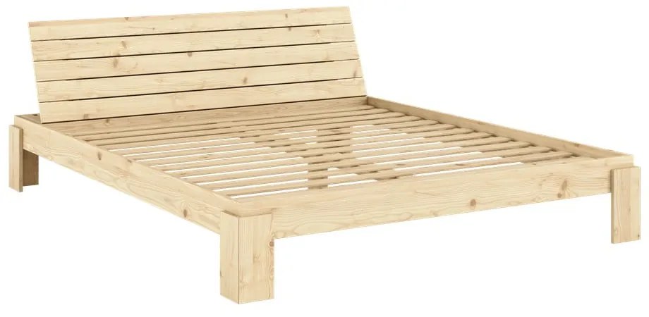 Letto matrimoniale di colore naturale in pino massiccio con rete inclusa 180x200 cm Layers – Karup Design