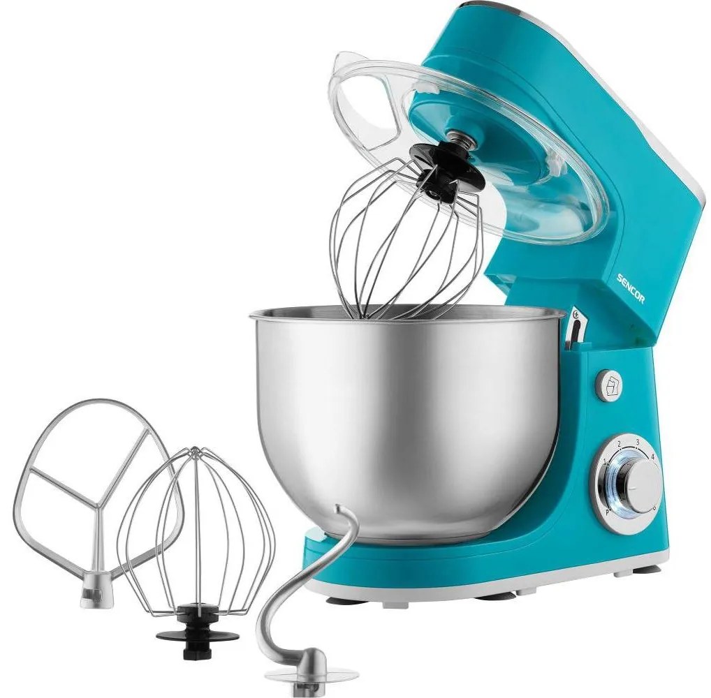 Sencor - Robot da cucina con ciotola in acciaio inox 1300W/230V turchese