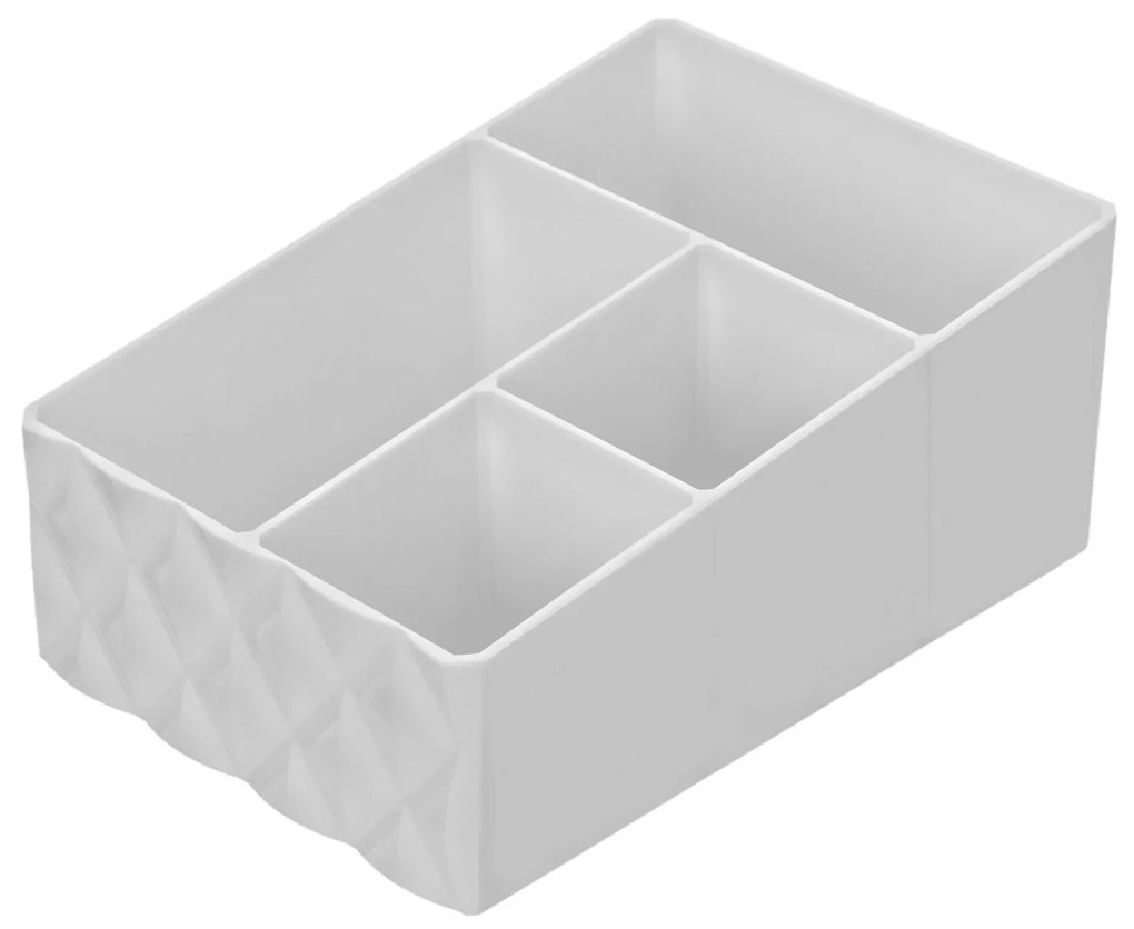 Organizer Porta Cosmetici Con 4 Scomparti Feridras "Smack" Bianco