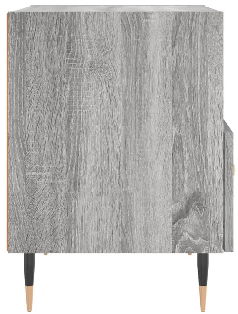 Comodino grigio sonoma 40x35x47,5 cm in legno multistrato