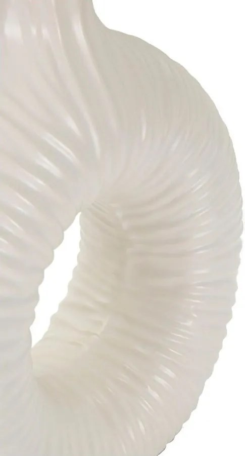 Lampada da tavolo bianca in ceramica con paralume in tessuto (altezza totale 43 cm) Seta – Mauro Ferretti