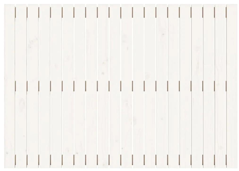 Testiera da parete bianca 127,5x3x90 cm legno massello di pino