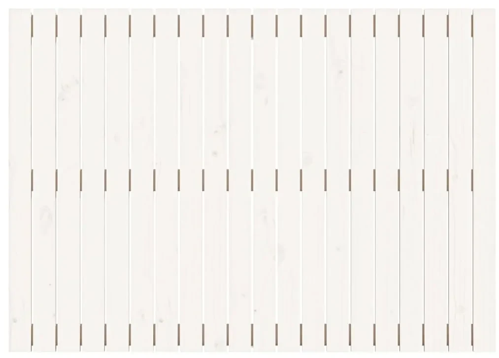Testiera da parete bianca 127,5x3x90 cm legno massello di pino