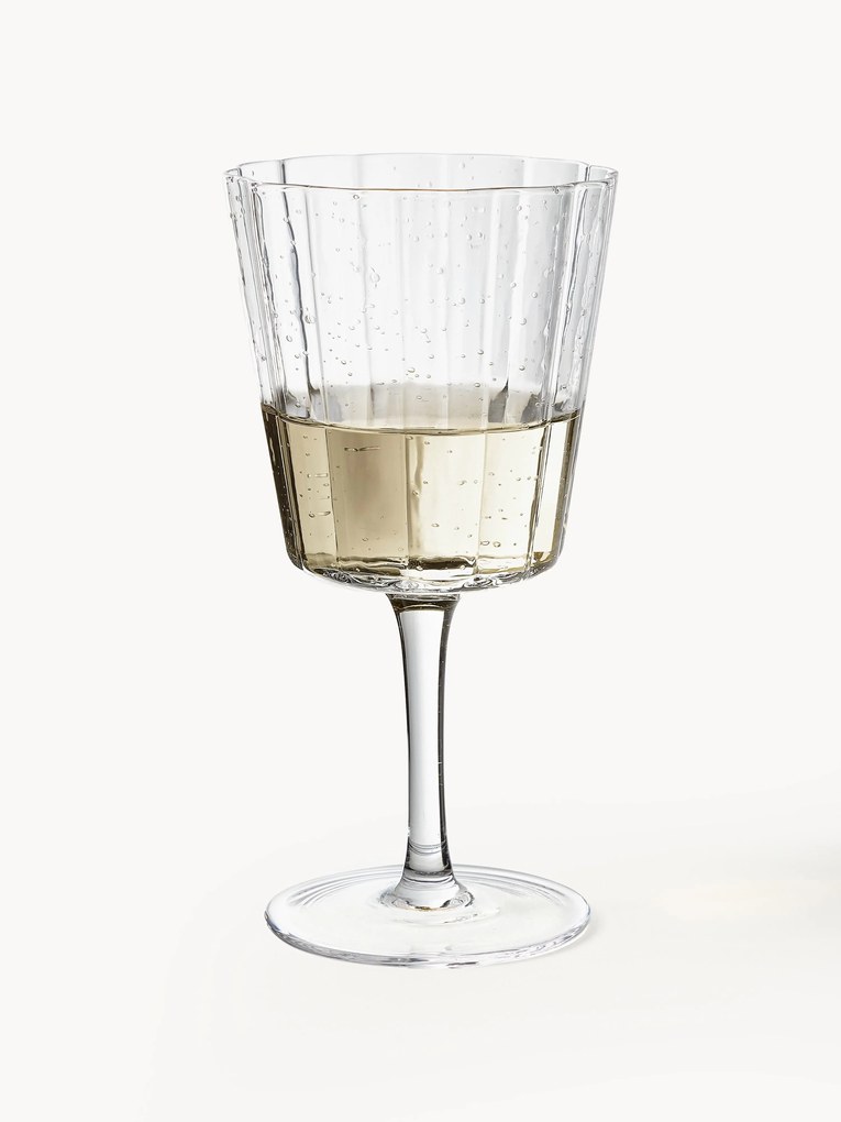 Calici vino in vetro soffiato millerighe Scallop Glasses 4 pz