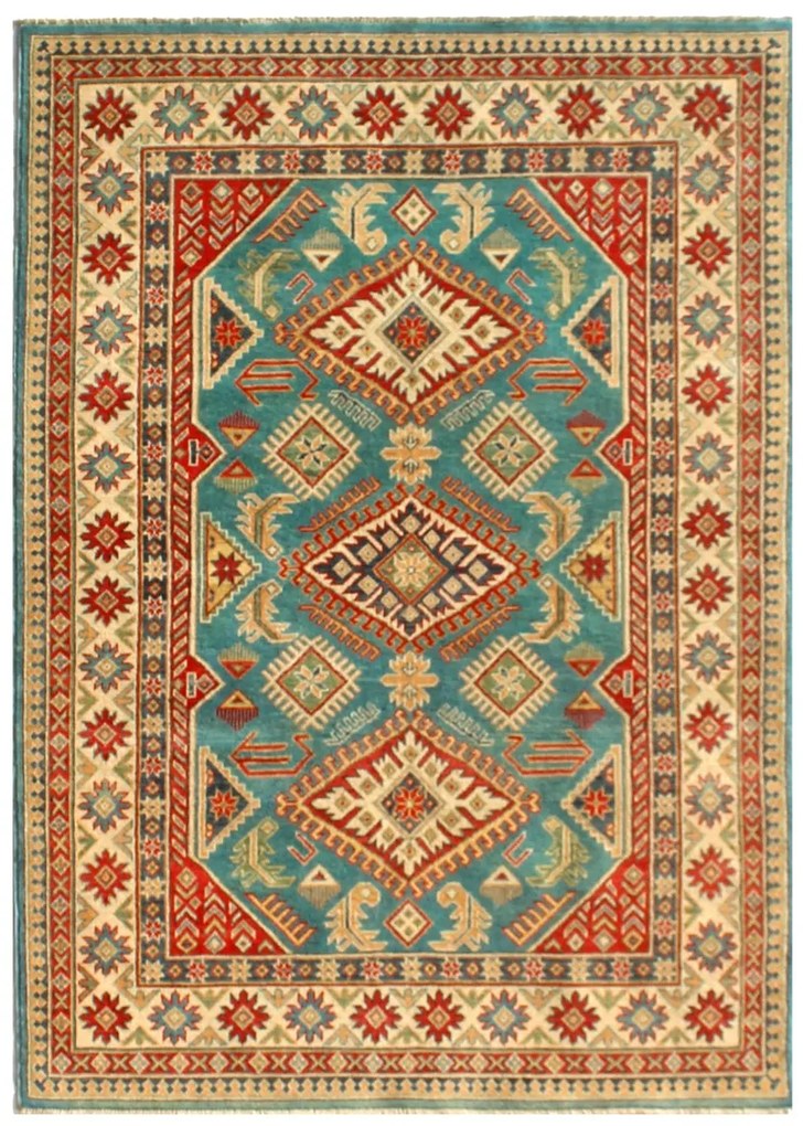 Kazak Tappeto 210x150 (Pakistan) Annodato A Mano
