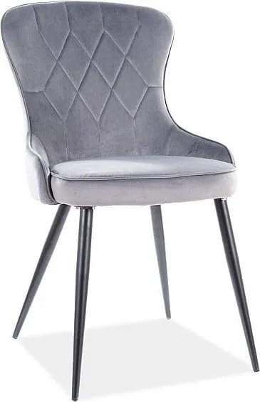 Sedia in velluto grigio Lotus velvet Blu14