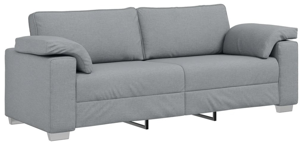 Set di divani a 2 pezzi con cuscini in tessuto grigio chiaro
