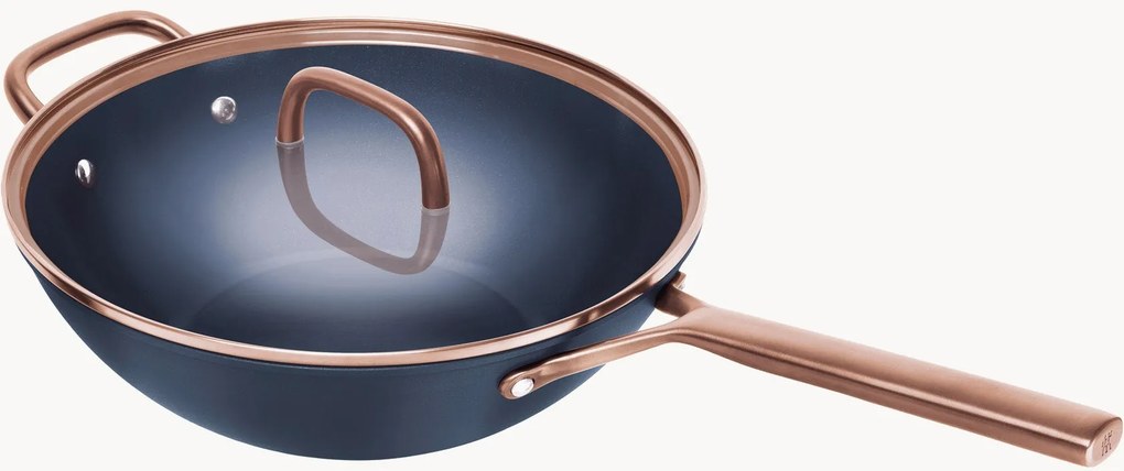 Padella wok con rivestimento antiaderente e coperchio in vetro Milano