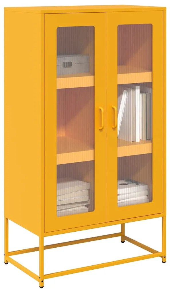 Credenza Giallo Senape 68x39x123 Cm İn Acciaio /