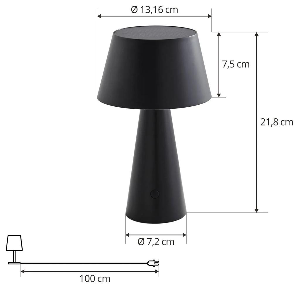 Lampada LED da tavolo Lindby Lirinor, nera, 4.000K