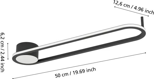 Eglo 902151-LED Plafoniera COLLECORVINO LED/24W/230V 2700/4000/6500K nero