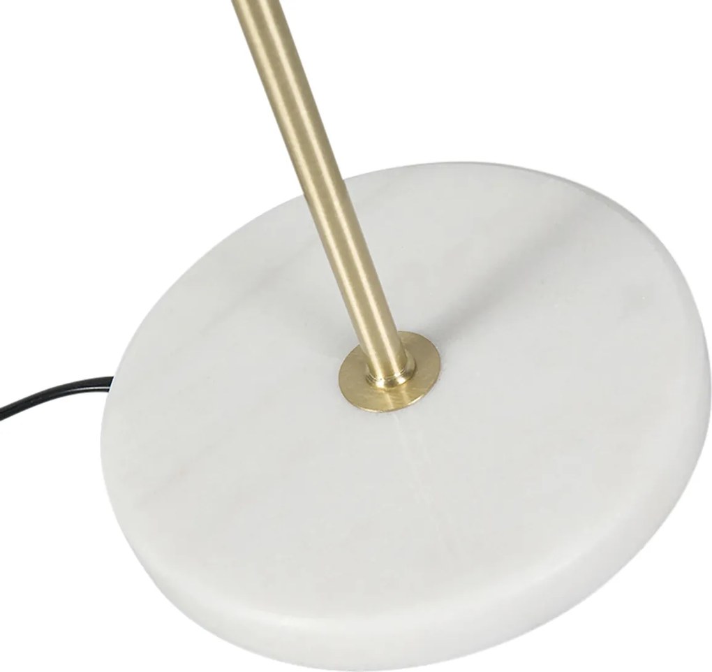 Lampada da tavolo ottone con paralume in velluto tortora 35 cm - Kaso