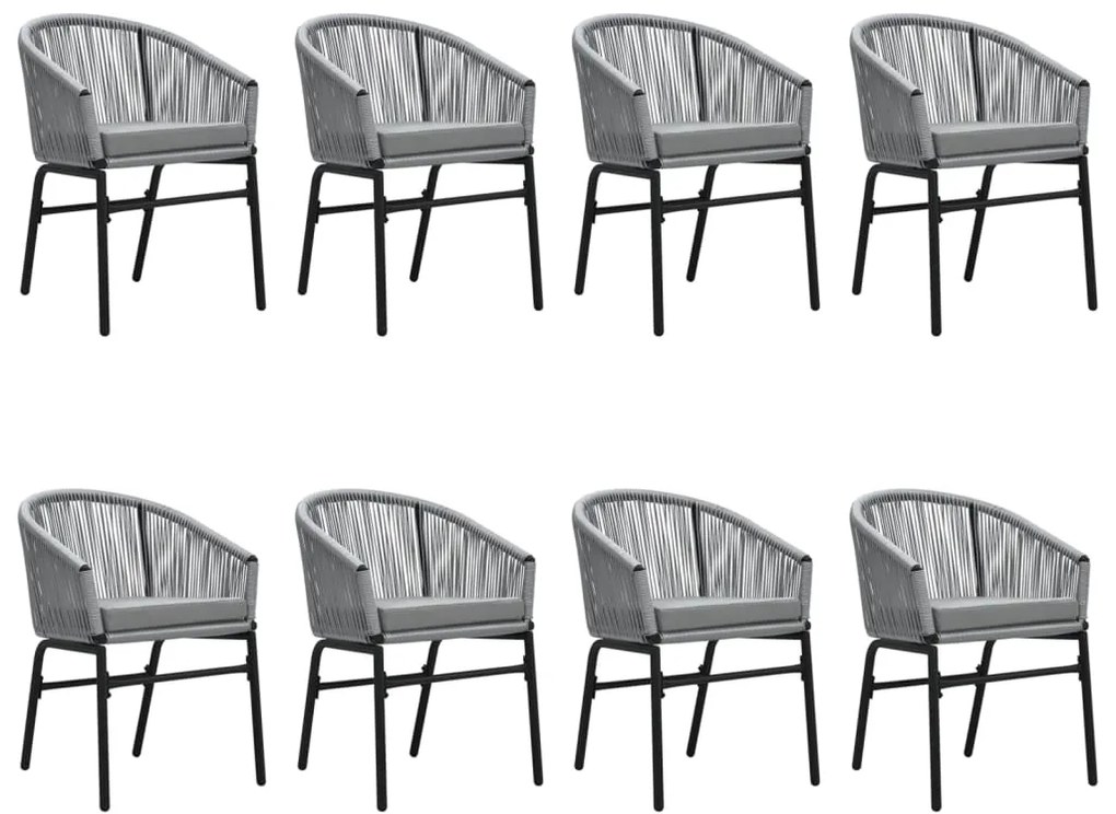 Set mobili da pranzo da giardino 9 pz antracite