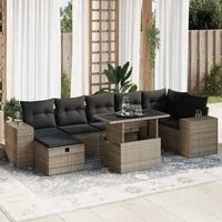 Set Divano da Giardino 5 pz con Cuscini Grigio in Polyrattan 3327950