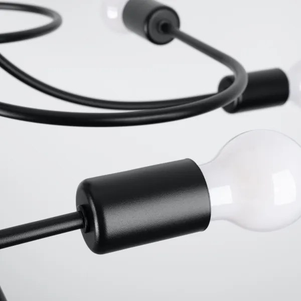 Sollux SL.1457 - Lampadario a sospensione con supporto rigido LEVAR 8xE27/15W/230V nero